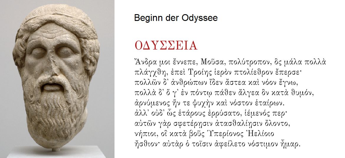 Homer und Beginn der Odyssee