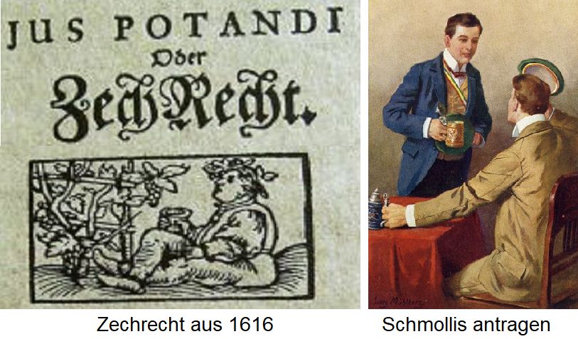 Zechrecht aus 1616 / Schmollis antragen (Du-Wort anbieten, Bruderschaft trinken)