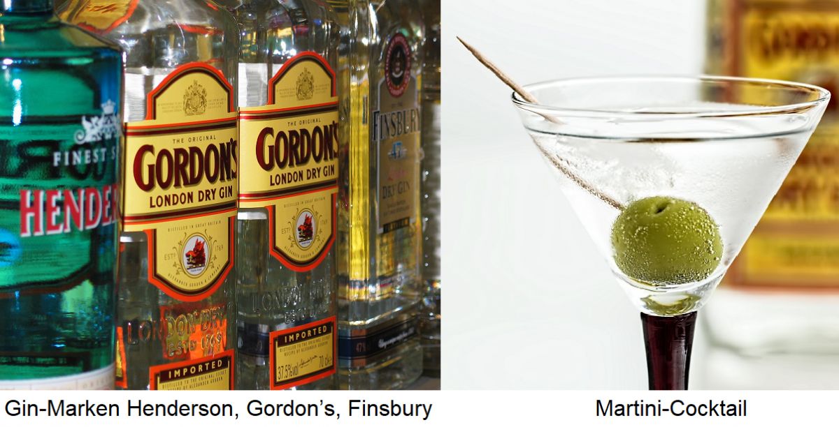 Gin - Marken und Martini
