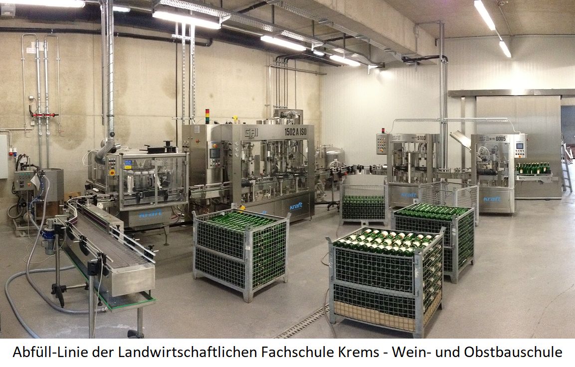 Abfüll-Linie der Landwirtschaftlichen Fachschule Krems - Wein- und Obstbauschule