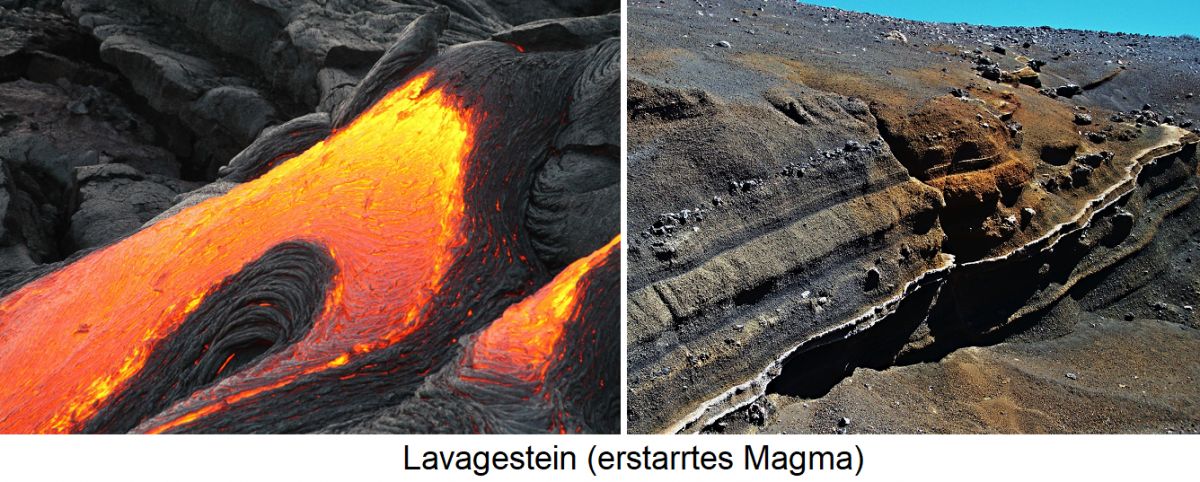Geologie - Lavagestein (erstarrtes Magma)