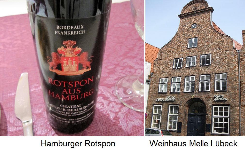 Rotspon - Flasche Hamburger Rotspon und Weinhaus Melle in Lübeck