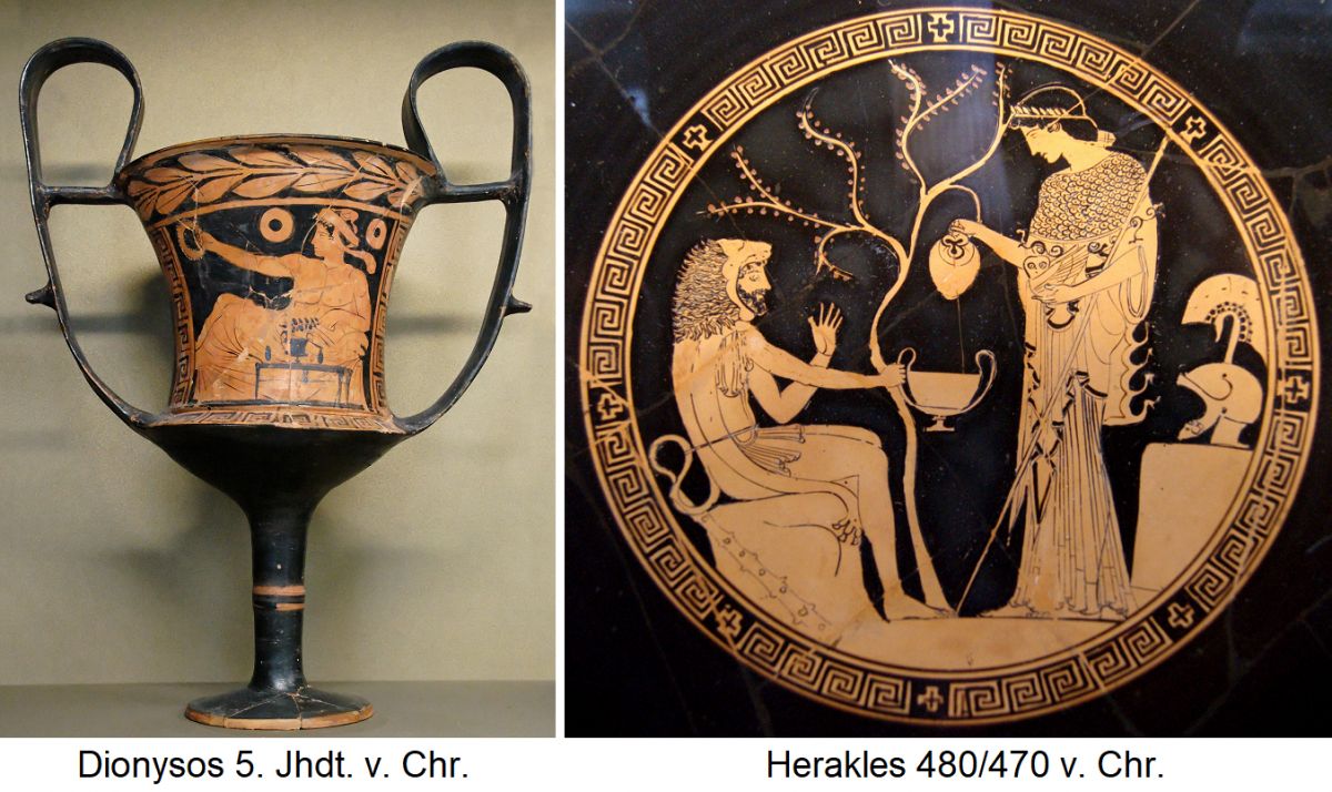 Kantharos - Dionysos 5. Jhdt. v. Chr. und Herakles 480/470 v. Chr.