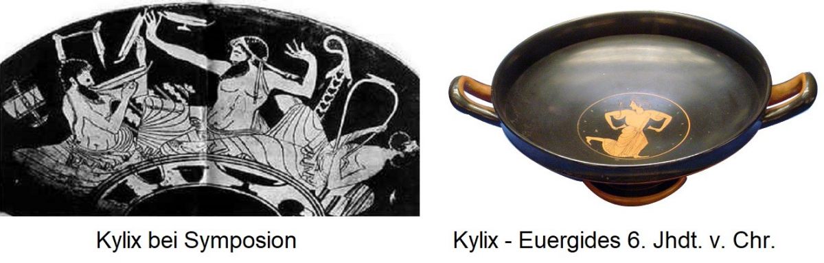 Kantharos - Kylix bei Symposion / Kylix von Eiergides