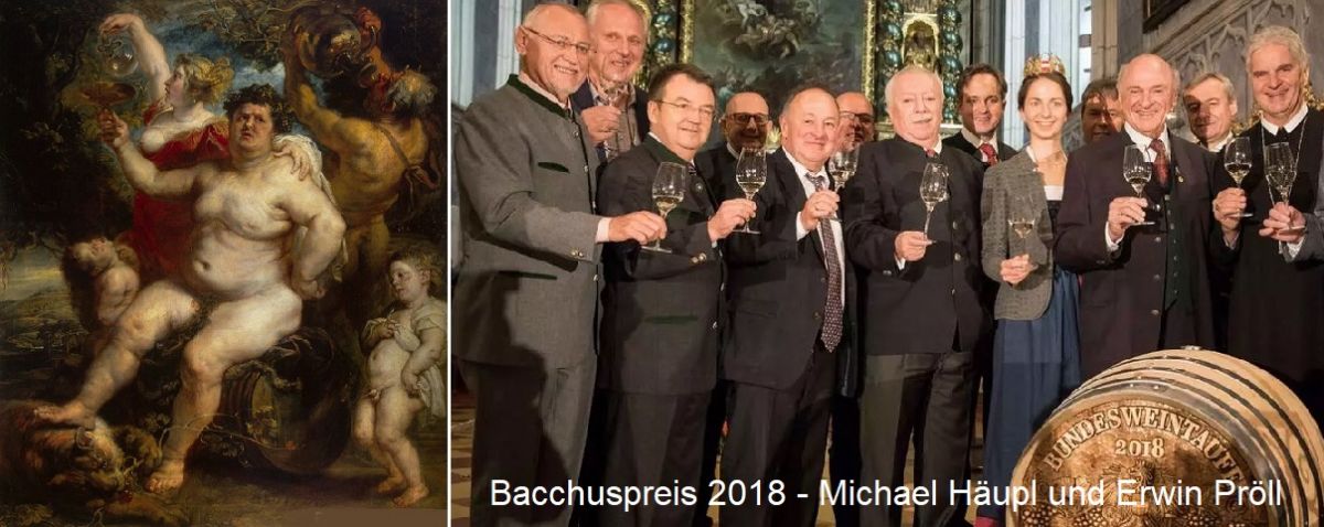 Bacchuspreis - Bacchus von Rubens, Bacchuspreis 2018 für Michael Häupl und Erwin Pröll