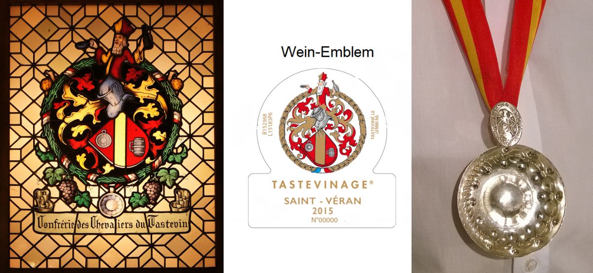 Confrérie des Chevaliers du Tastevin  - Wappen, Emblem und Tastevin