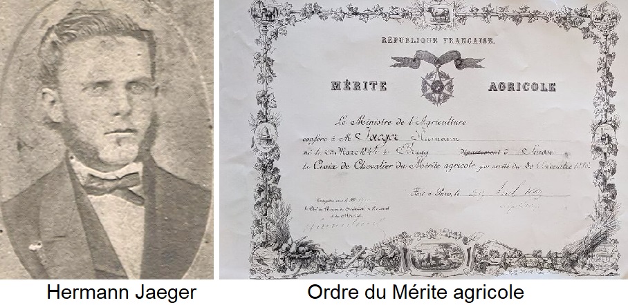 Jaeger Hermann - Porträt und Ordre du Mérite agricole