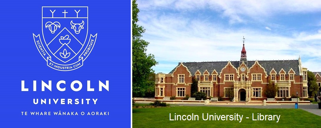 Lincoln University - Logo und Bibliotheksgebäude