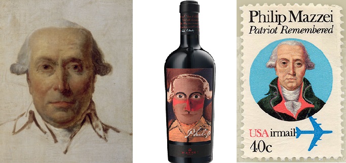 Mazzei Philip - Porträt, Flasche, Briefmarke