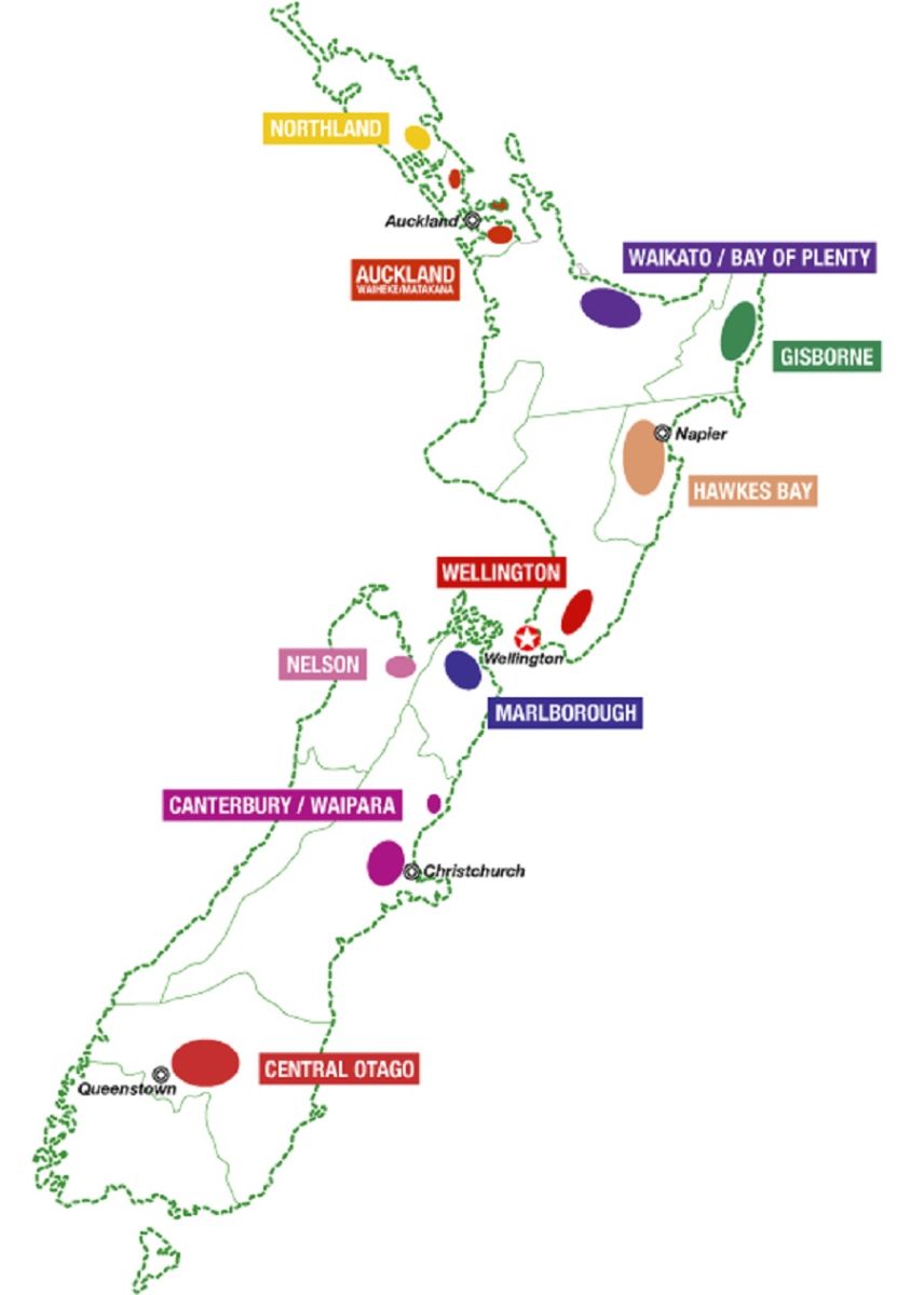 Neuseeland - Weinbaugebiete