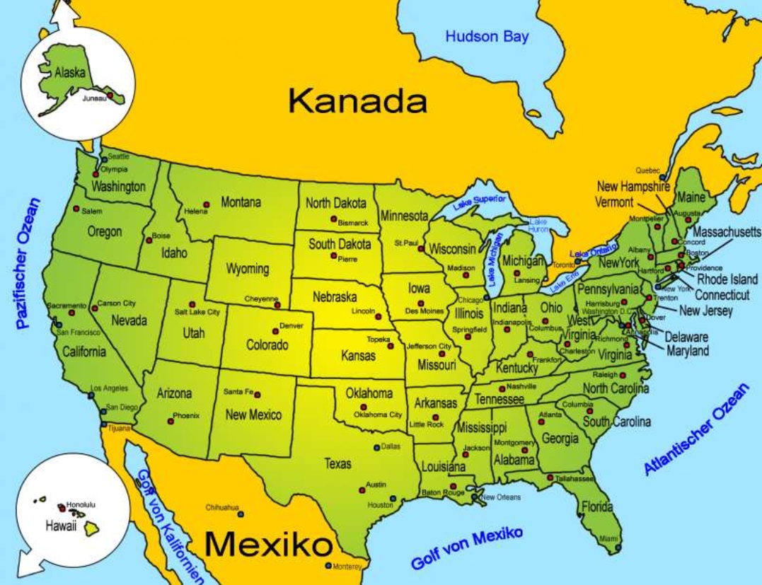 USA - Landkarte