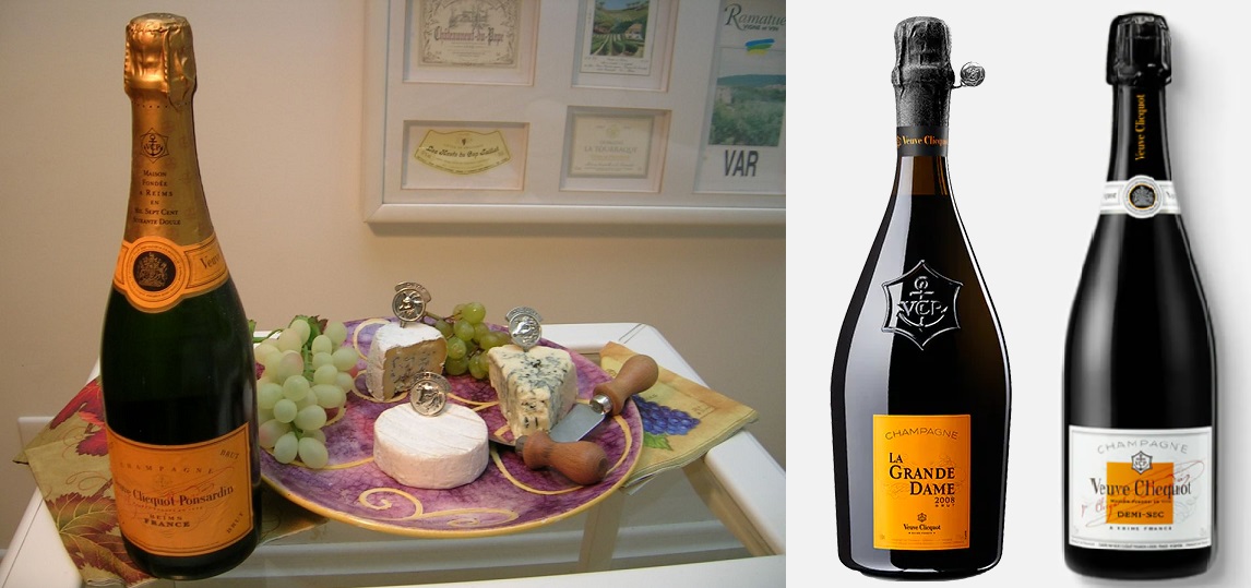 Veuve Clicquot-Ponsardin - Käseplatten und Flaschen
