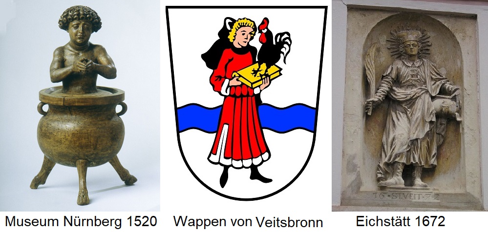 Vitus - im Kessel, Wappen und Statue