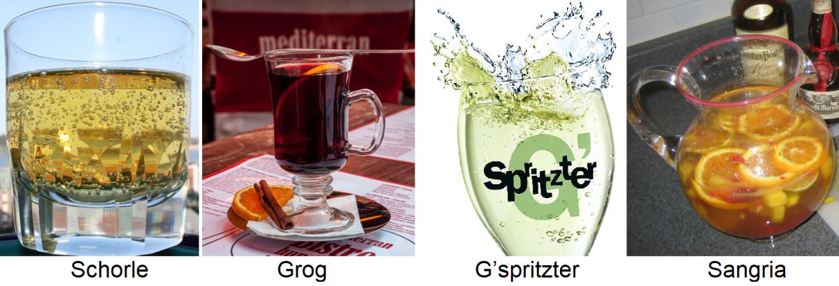 Weinmischgetränke - Schorle, Grog, G’sprtitzter, Sangria