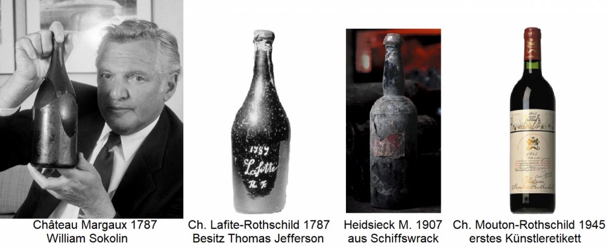 teuerste Weine der Welt - Margaux 1787, Lafite 1787, Heidsieck 1907, Mouton 1945